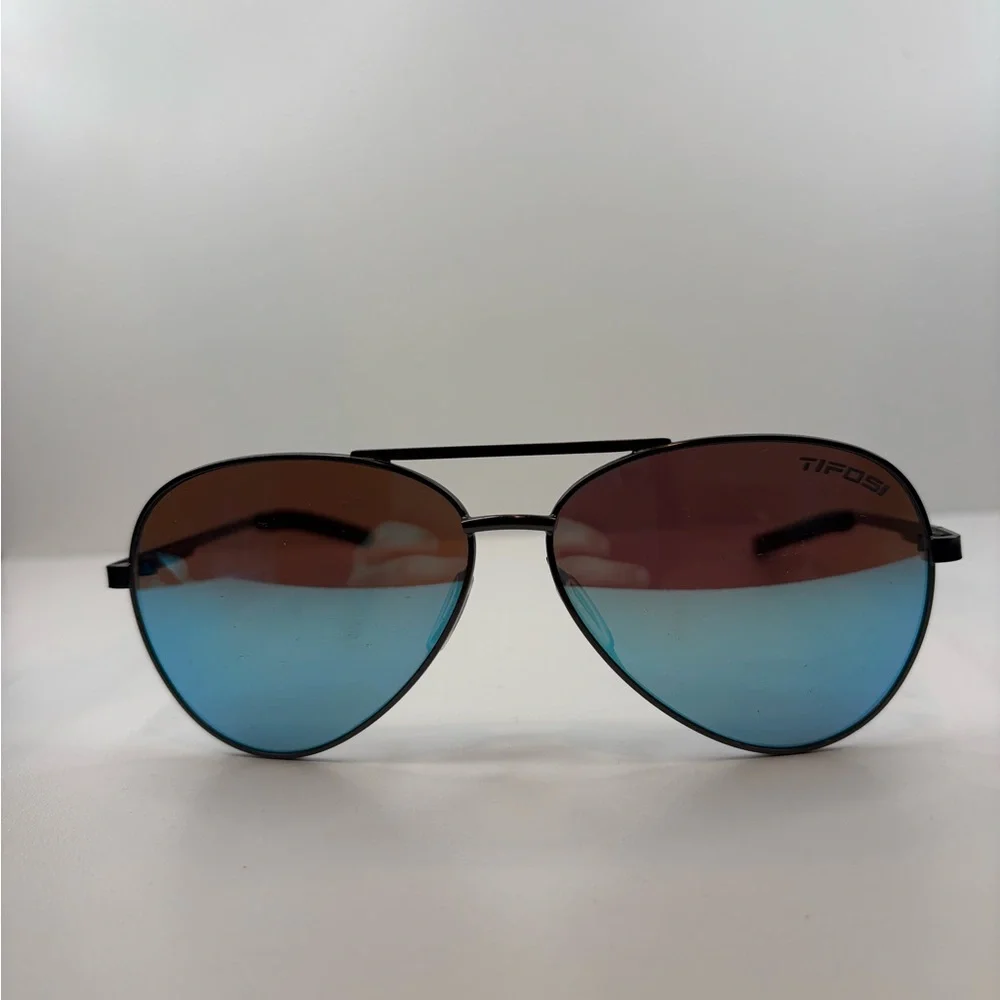 TIFOSI SUNGLASSES AVIATOR BLUE REFLECTIVE MENS SUNGLASSES - Picture 2 of 10